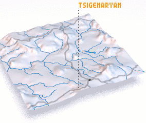 3d view of Tsʼigē Maryam
