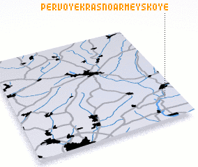 3d view of Pervoye Krasnoarmeyskoye