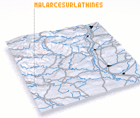 3d view of Malarce-sur-la-Thines