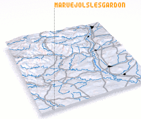 3d view of Maruéjols-lès-Gardon