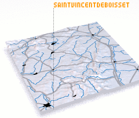 3d view of Saint-Vincent-de-Boisset