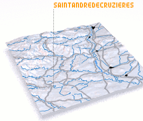 3d view of Saint-André-de-Cruzières