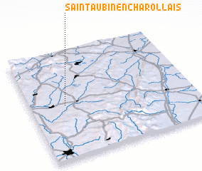 3d view of Saint-Aubin-en-Charollais