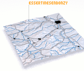 3d view of Essertines-en-Donzy