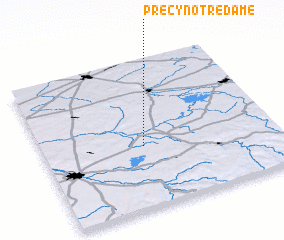 3d view of Précy-Notre-Dame