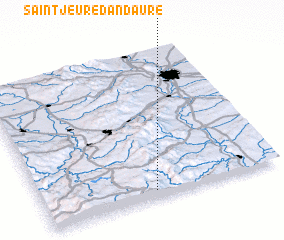 3d view of Saint-Jeure-dʼAndaure