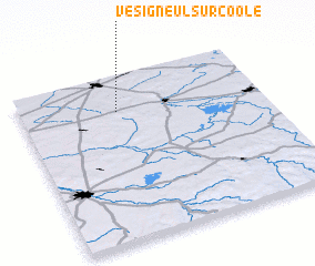 3d view of Vésigneul-sur-Coole