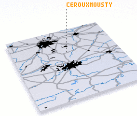 3d view of Céroux-Mousty