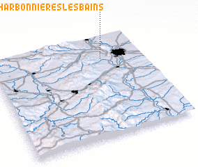 3d view of Charbonnières-les-Bains