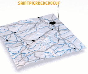 3d view of Saint-Pierre-de-Boeuf