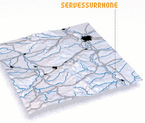 3d view of Serves-sur-Rhône