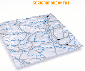 3d view of Sérignan-du-Comtat