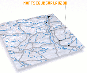 3d view of Montségur-sur-Lauzon