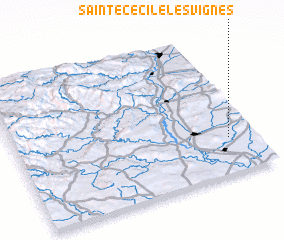 3d view of Sainte-Cécile-les-Vignes