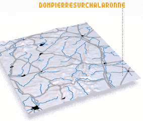 3d view of Dompierre-sur-Chalaronne