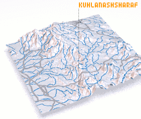 3d view of Kuḩlān ash Sharaf