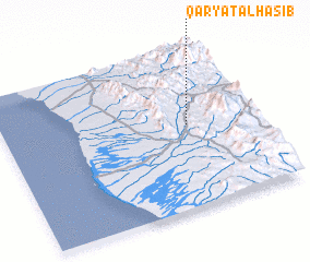 3d view of Qaryat al Ḩaşīb
