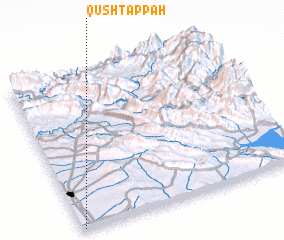 3d view of Qūsh Tappah