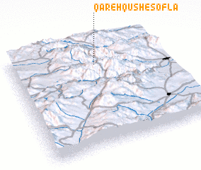 3d view of Qareh Qūsh-e Soflá