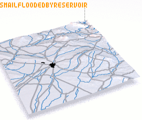 3d view of ((Shaykh Ismā‘īl)) Flooded by reservoir