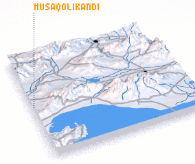 3d view of Mūsá Qolī Kandī