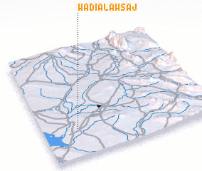 3d view of Wādī al ‘Awsaj