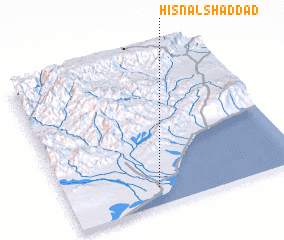 3d view of Ḩişn Āl Shaddād