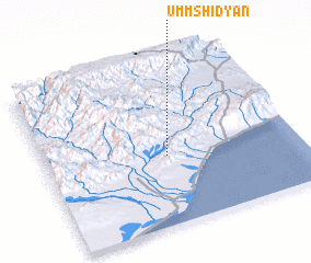 3d view of Umm Shidyān