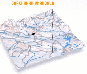 3d view of Sarchāwa-i Hōmar Qalā