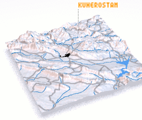 3d view of Kūh-e Rostam