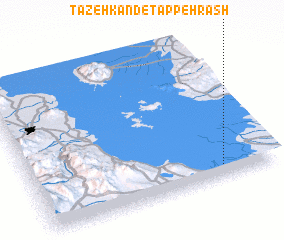 3d view of Tāzeh Kand-e Tappeh Rash