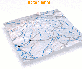 3d view of Ḩasan Kandī