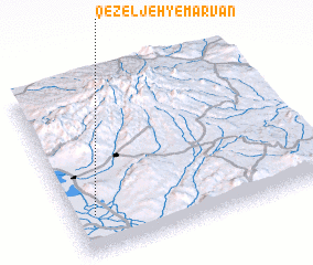 3d view of Qezeljeh-ye Marvān