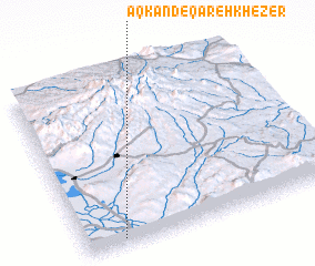 3d view of Āqkand-e Qareh Kheẕer