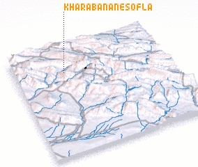 3d view of Kharābānān-e Soflá