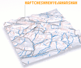 3d view of Haft Cheshmeh-ye Jahānshāh