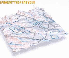 3d view of Cheshmeh Sefīd-e Seyyed Fereydūn