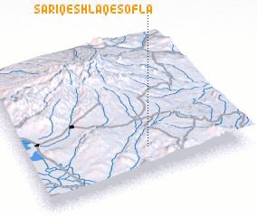 3d view of Sārī Qeshlāq-e Soflá