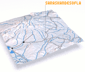 3d view of Sarāskand-e Soflá