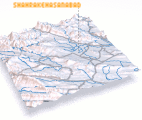 3d view of Shahrak-e Ḩasanābād