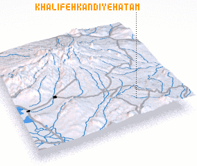 3d view of Khalīfeh Kandī-ye Ḩātam