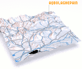 3d view of Āq Bolāgh-e Pāʼīn