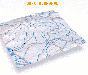 3d view of Qareh Āghāj Rūd