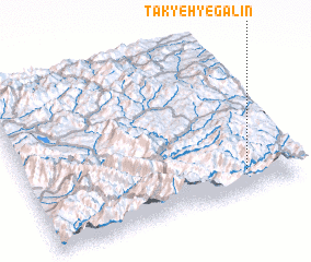 3d view of Takyeh-ye Galīn