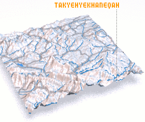 3d view of Takyeh-ye Khāneqāh