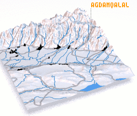 3d view of Ağdam Qalal