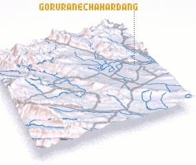 3d view of Gorūrān-e Chahār Dāng