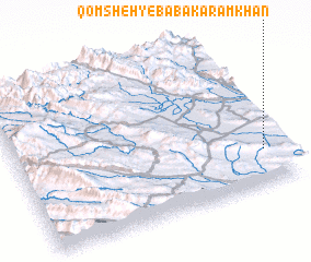 3d view of Qomsheh-ye Bābā Karam Khān