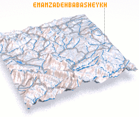 3d view of Emāmzādeh Bābā Sheykh