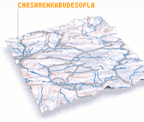 3d view of Cheshmeh Kabūd-e Soflá